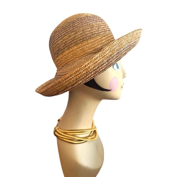 Vintage Scala Firenze Italy Straw Sun Hat Wide Brim Boho Resort Hat Great Cond! main image 2